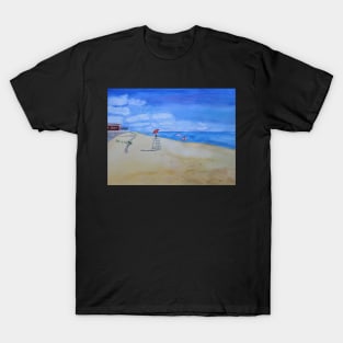 Salisbury Beach Watercolor Painting T-Shirt